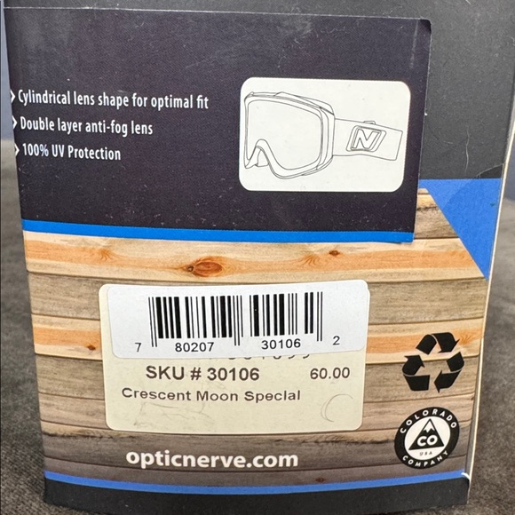 Optic Nerve Crescent Moon Snowboard Ski Goggles 100% UV Protection Anti Fog NEW - Picture 3 of 10